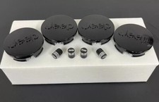 Jeep Wheel Center Caps & Tire Valve Caps Black Fits Wrangler Cherokee Compass
