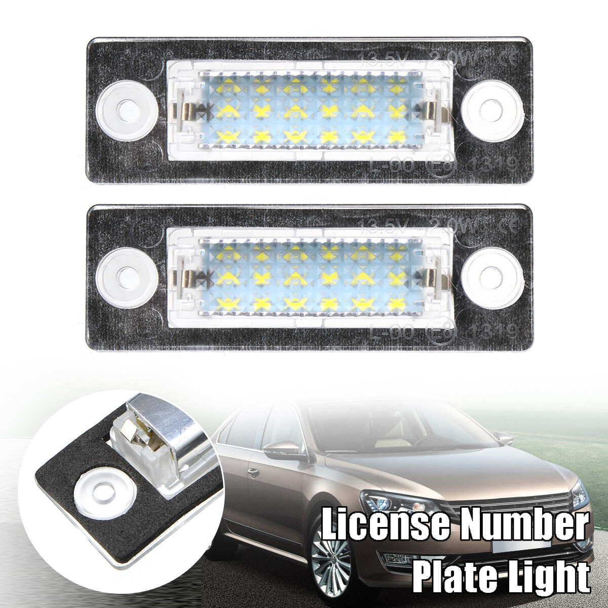 LED License Plate Light For VW T5 Passat 3B 3C B6 Caddy Touran