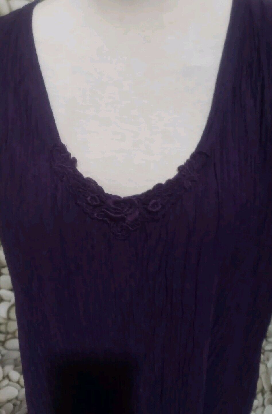 Linea Donatella Purple Short Sleeve V Neck Vintag… - image 5