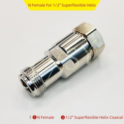 N Female Connector Clamp For 1/2'' Superflexible Corrugated Coax Cable FSJ4-50B