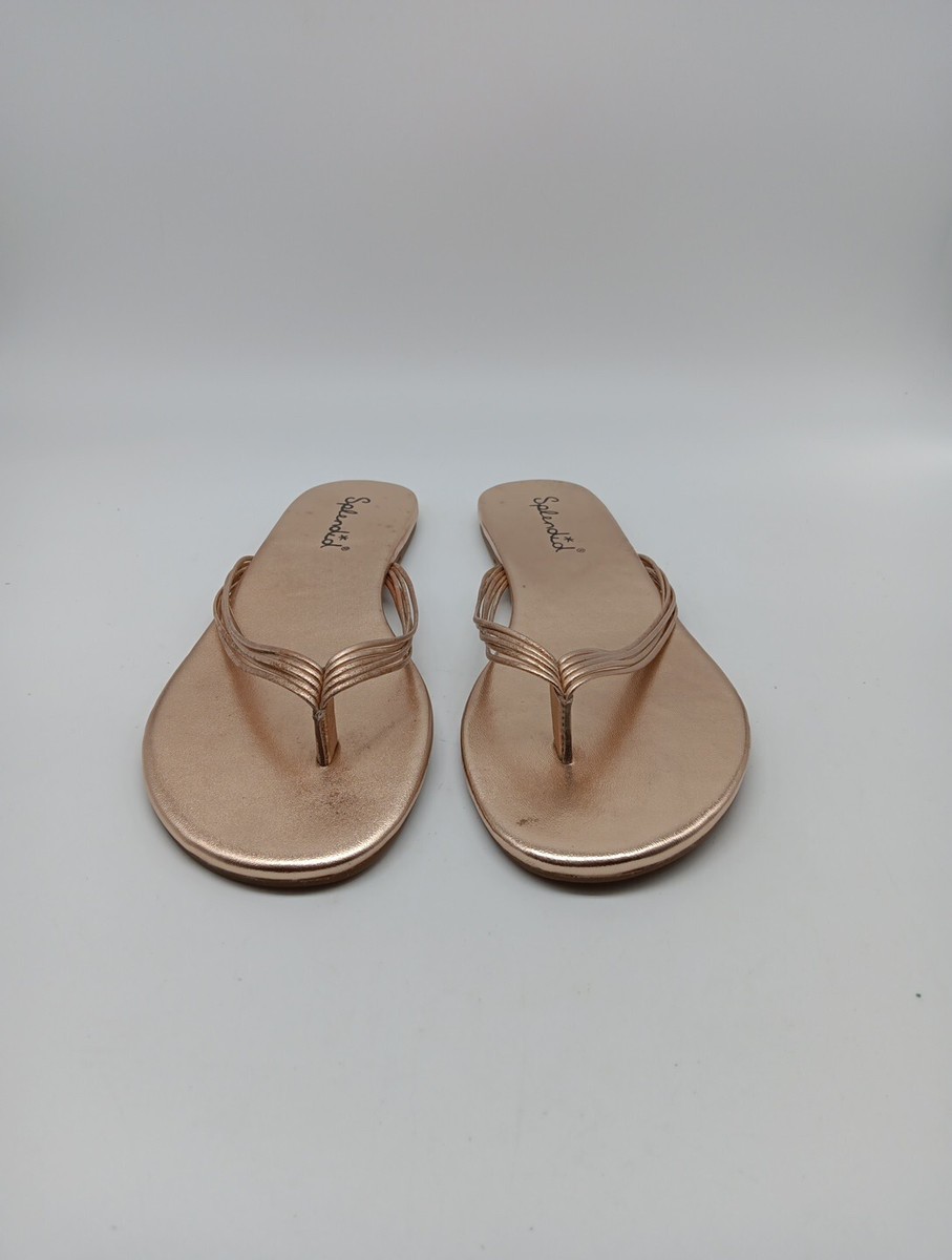 サンダル・ミュール SMYRNE SANDALS Splendid Womens Shyanne Flip Flop Sandals Rose Gold Size 9.5
