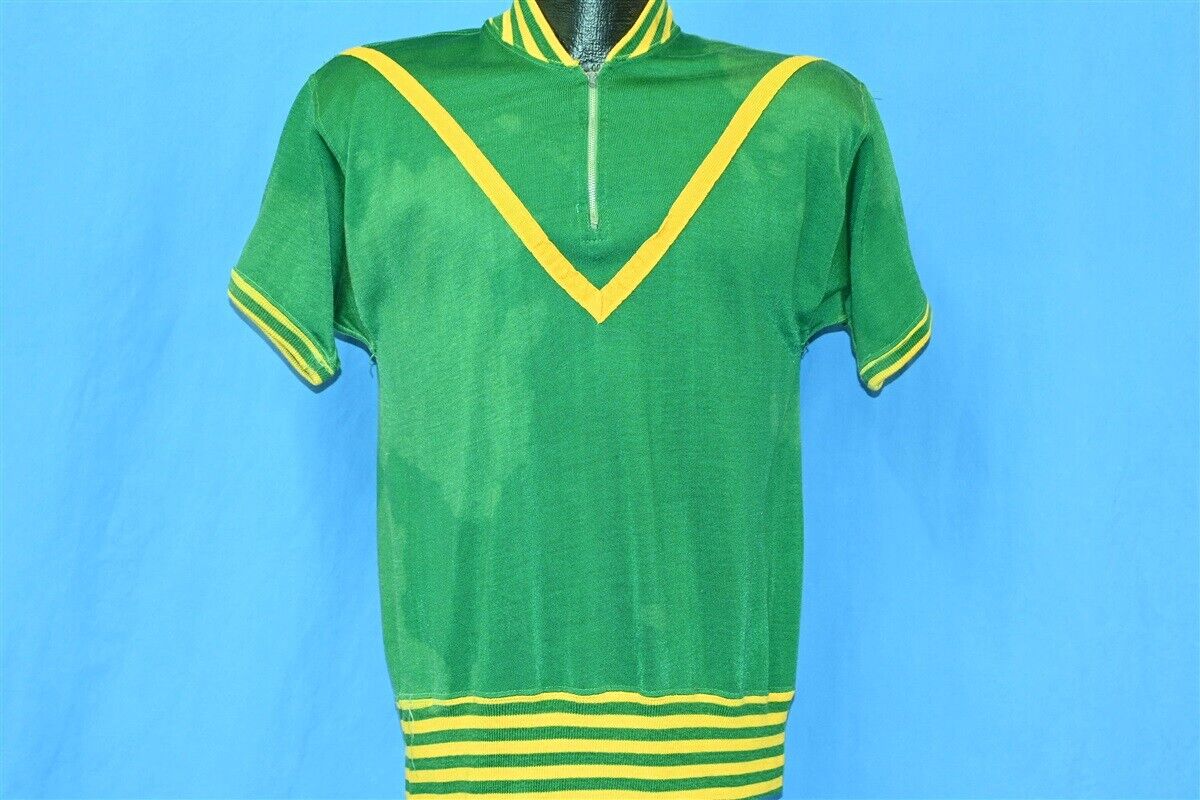vtg 40s MITCHELL & NESS GREEN YELLOW NYLON JEUNG 3/4 ZIP vtg 40s MITCHELL & NESS GREEN YELLOW NYLON JEUNG 3/4 ZIP