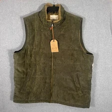 NWT Weatherproof Vintage Men's Sherpa Lined Soft Corduroy Vest Olive Size XXL