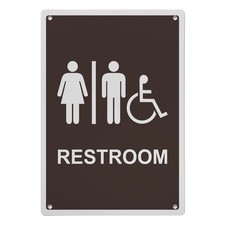 Restroom Sign, 8.5 x 11 in" OSHA Compliant ADA Unisex Family Assisted Sign