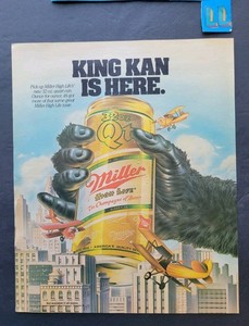 Miller High Life King Kan Promo Print Advertisement 1984