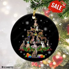 Greyhound Christmas Tree Lights Funny Dog Chrismas Ornament.