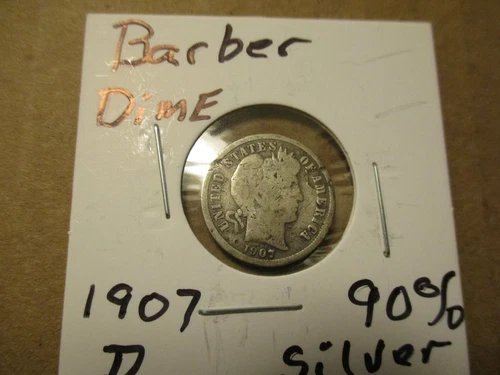 1907-D Barber Dime — photo from the most recent tracked eBay sale