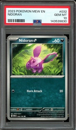 Pokemon Scarlet Violet 151 English #032 Nidoran Non-Holo PSA 10 POP 1!