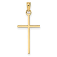 10k Yellow Gold Polished Cross Pendant 0.45 g
