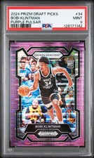 2024 PANINI PRIZM DRAFT PICKS PURPLE PULSAR #34 BOBI KLINTMAN 26/55 PSA 9