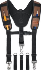 Heavy-Duty Adjustable Tool Belt Suspenders | Padded Work Belt Support, Comfy Too