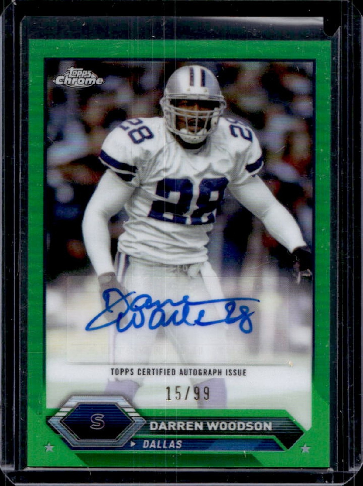 2023 Topps Composite Darren Woodson Chrome Auto Green Refractor #15/99 Cowboys