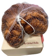 Vtg Global Dolls Lorie Dark Golden Brown Doll Wig Sz 7-8 NOS New Old Stock Hair