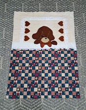 Vintage Crib Baby Quilt Blanket Dog Bedtime Theme