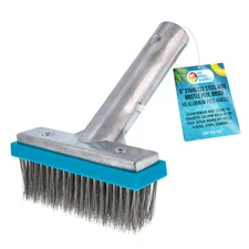 5" Stainless Steel Wire Bristle Pool Brush, Clean Concrete Rust, Tile Calcium