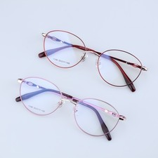 O'S OPTICAL Oval Eyeglasses Frames Women Thin Alloy Metal Vintage Glasses
