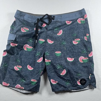 RIP CURL BOARD SHORTS WATER MELON PALM TREE PRINT SMALL 