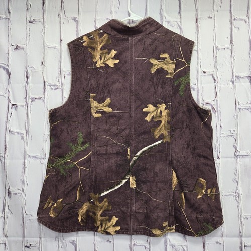 Carhartt Canvas Zip Up Weste Sherpa gefüttert Damen Gr. L Faded Purple Realtree Design - Bild 5 von 12