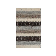 2'x3'1" White Lori Buft Tree Design Modern Hand Knotted Pure Wool Mat Rug R91328
