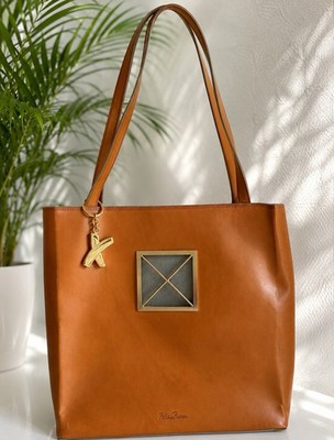 Paloma Picasso Vintage XL Leder Shopper Tasche Made in Italy Rare X Logo Bag