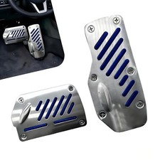 Non-slip Car Pedal Covers Premium Aluminum Alloy Automatic 2 Pcs Blue