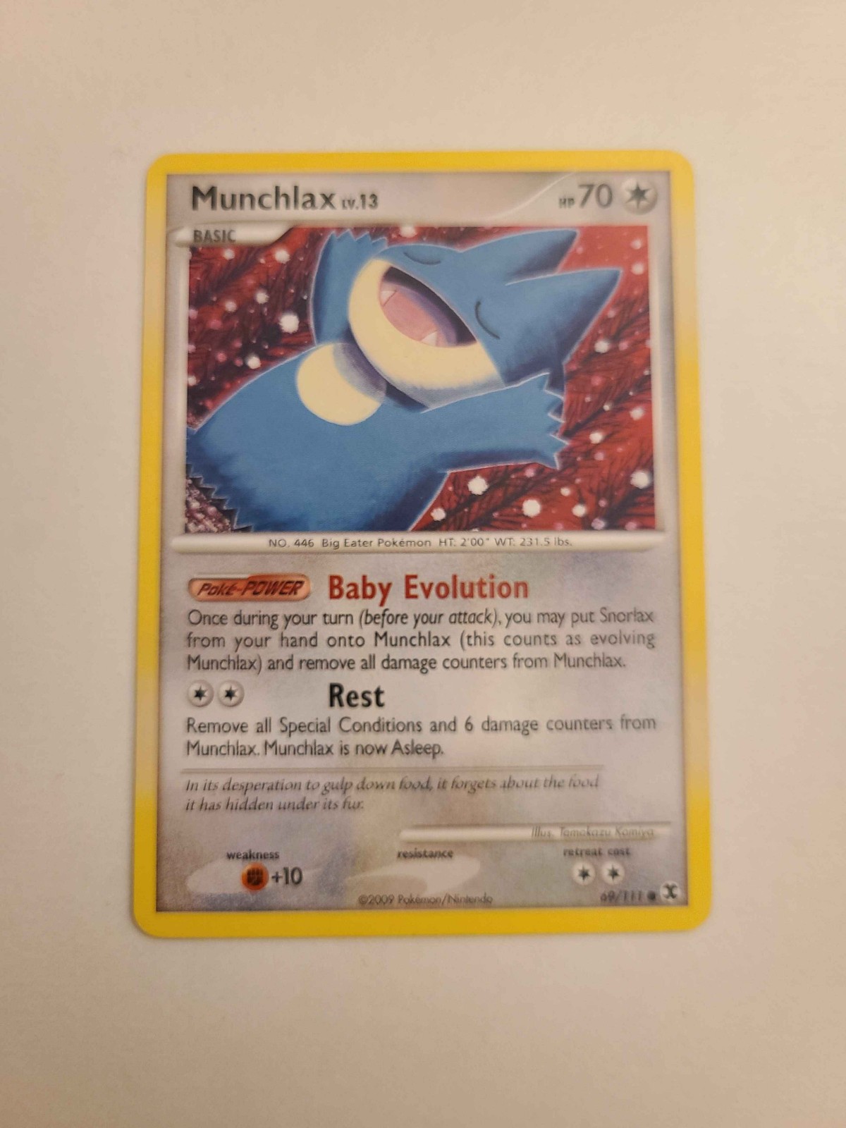 Pokemon TGC 2009 Rising Rivals Munchlax 69/111 Regular Common in Near Mint