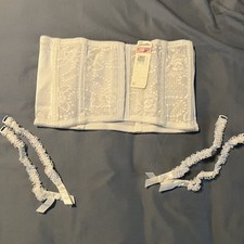 VTG 90  s Smoothie Girdle Corset Shapewear Nylon Spandex XL Style 6005 White Lace
