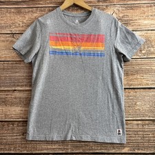 Psycho Bunny T Shirt Mens Size 4 Gray Rainbow Robert Godley Crewneck