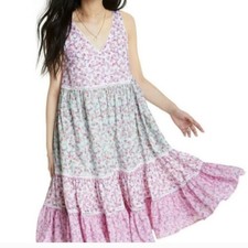 LoveShackFancy Target Camille Tiered Pink and White Ruffled Sundress Cottagecore