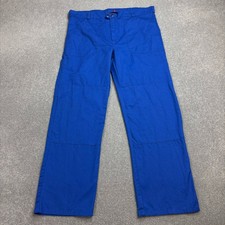 VINTAGE French Trousers Adult 38x31 Blue Workwear Chore Canvas Utility Mens