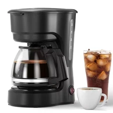 5 Cups Drip Mechanical Coffee Maker with Timing Function and Drip-Free Carafe, B