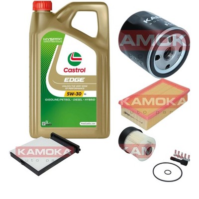 KAMOKA Inspektionspaket Castrol EDGE Titanium FST 5W-30 5L für Nissan NV200