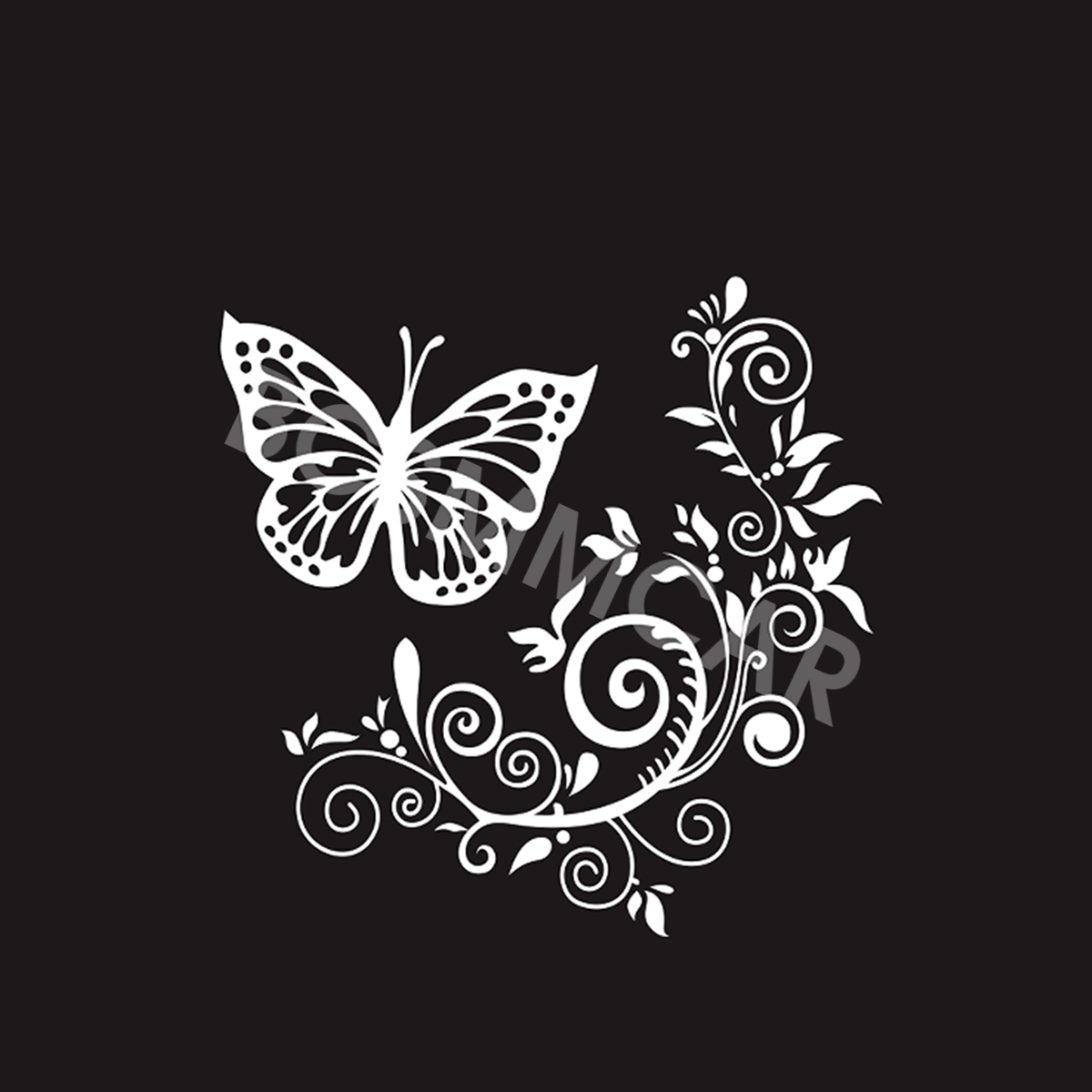 9.84x9.84in Butterfly Flower Graphics Sticker Car Body Vinyl Decals Waterproof