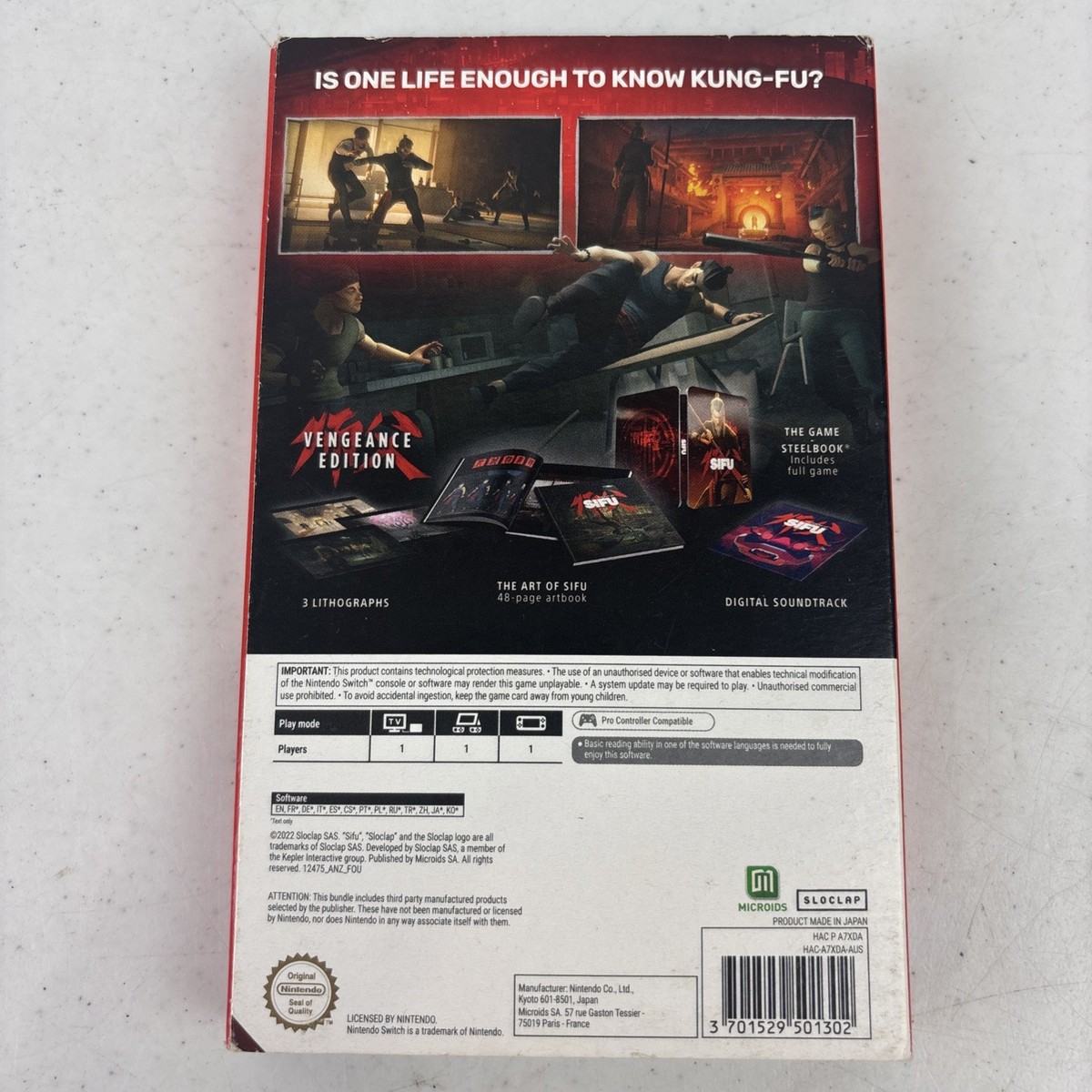 Sifu Nintendo Switch Game Steelbook Vengeance Edition Complete | eBay