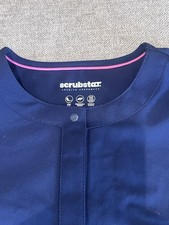 Healing Hands Women's XS Blue Scrub Jacket Snap Front Long Sleeve