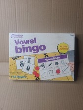 Vtg Vowel Bingo Trend Enterprises 1987 Educational Game 35 cards 1 card missing 