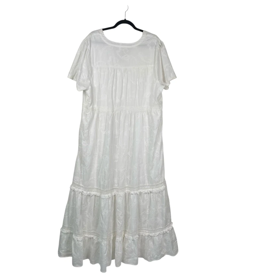 Torrid Festi платье белый размер 2 X вышитый длинный богемное коттедж Core молочница - Изображение 2 из 4