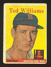 1958 Topps Ted Williams Boston Red Sox #1 Base Set Vintage Baseball Card