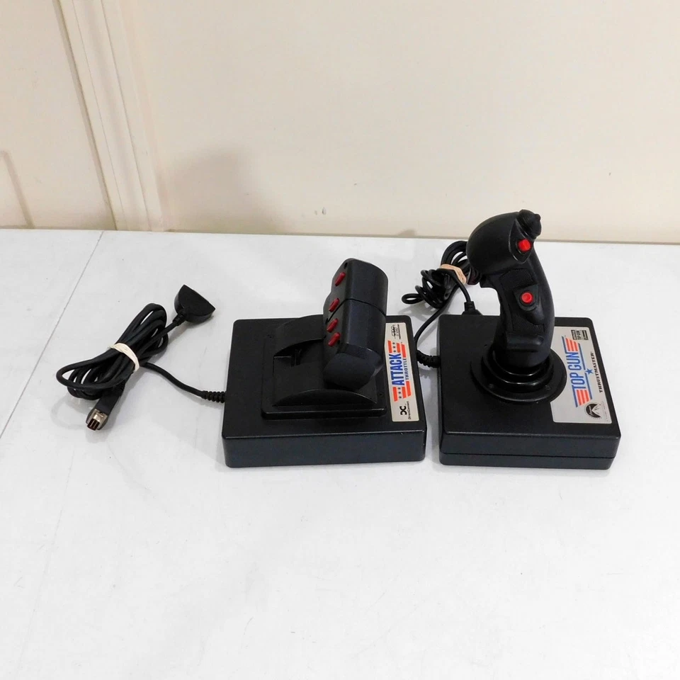 Juego de controladores de vuelo Thrustmaster Top Gun de colección años 90 probado Gameport 15 pines Foto 3 de 4