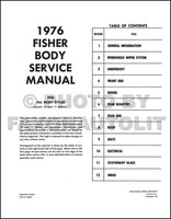 1976 Fisher Body Service Manuell Buick Chevrolet Oldsmobile Pontiac Repair Shop
