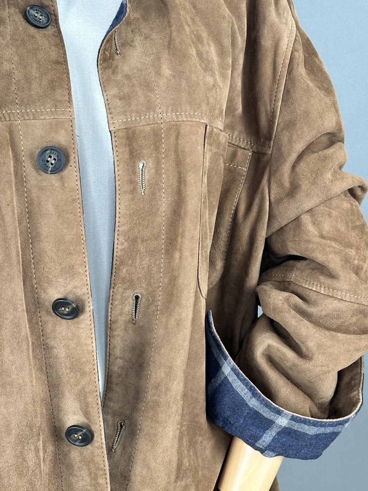 Johnnie-O Top Shelf Genuine Suede Leather Jacket Brown Size L - product detail image 4