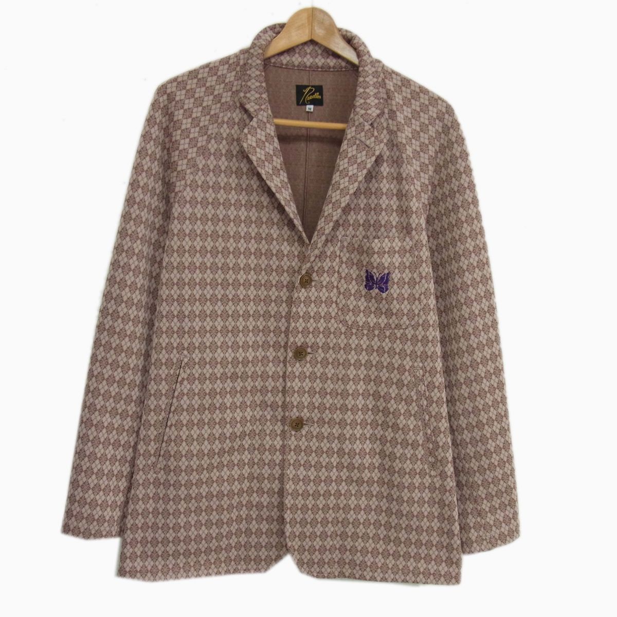 Needles STUDIOUS Jacquard Raglan Jacket Pink Beig… - image 1