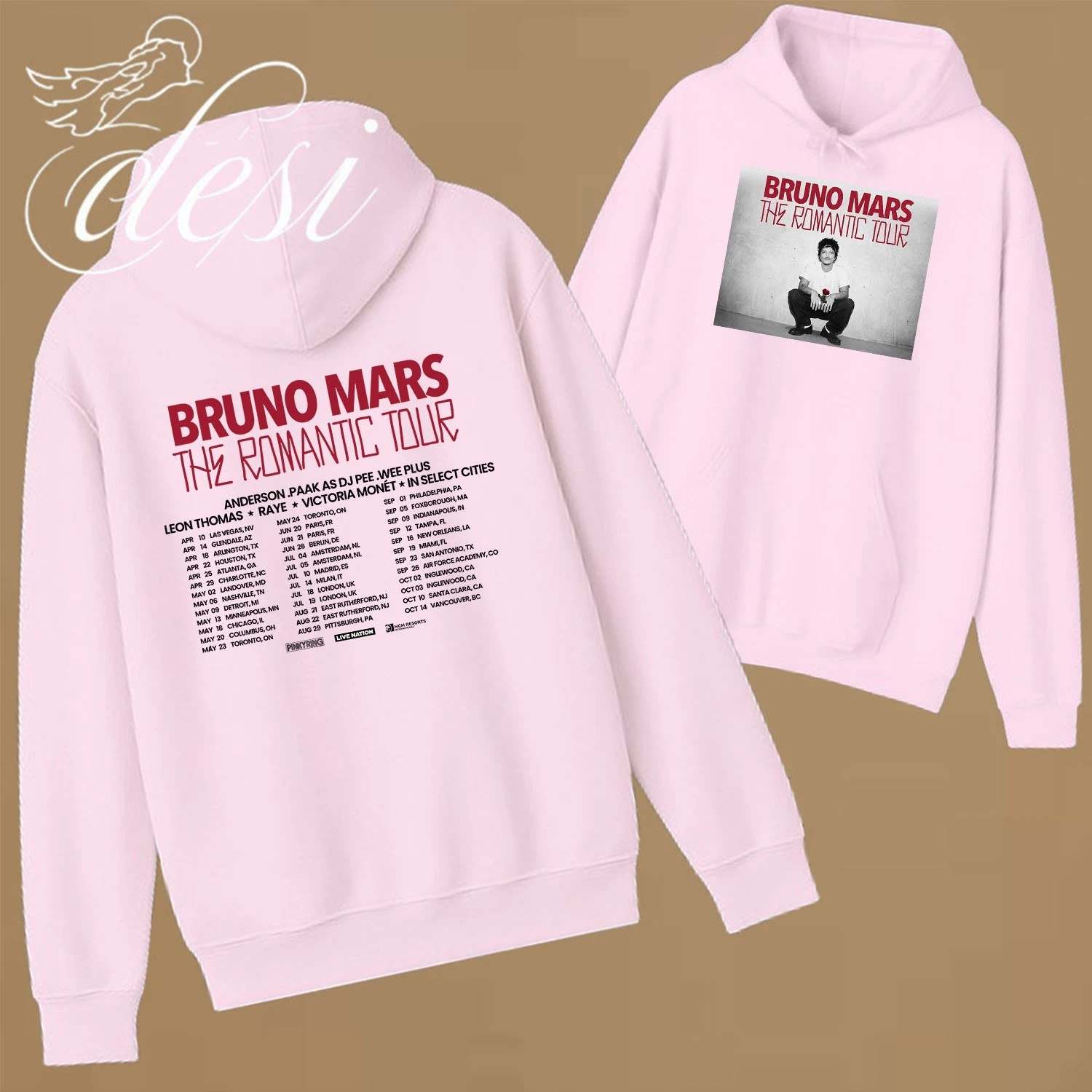 Bruno Mars The Romantic Tour 2026 Schedule Hoodie