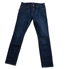 Gap Jeans Men 31x29.5 (Actual) Blue Dark Wash Skinny Fit  Stretch