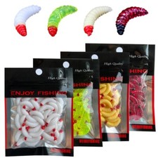50PCS Fishing Soft Lure Worm Silicone Sea Bait Swimbait Wobbler Bass Pike Carp