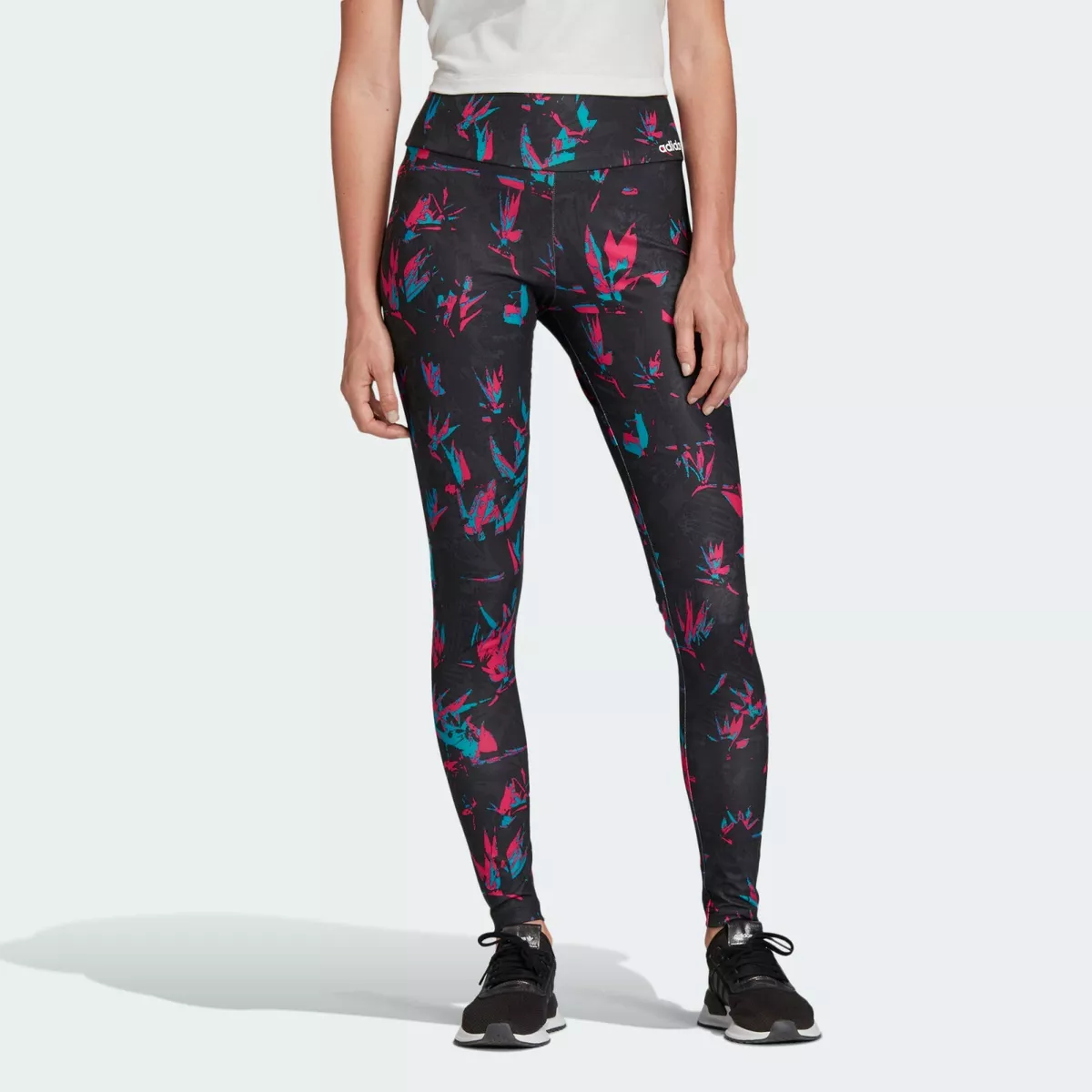 Adidas Womens All Over Print Tech Leggings GC8758 Multicolor-Sizes L or XL