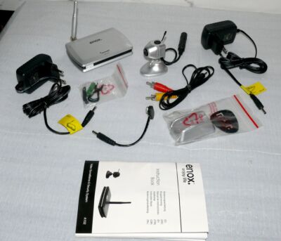 Enox A102 Video Audio 2,4Ghz Überwachung System Sicherheits Kamera 100m Silber