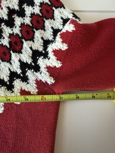 Talbots Nordic Cotton Blend Button Up Cardigan Fair Isle Sweater Size P Red - Picture 5 of 7