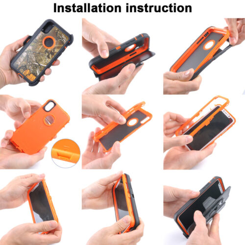 Custodia ibrida iPhone 11 12 13 Pro Max X XS XR mimetica Realtree Forest Defender - Foto 12 di 51