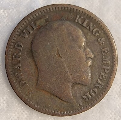 British India Edward VII 1/2 Pice 1906 Bronze